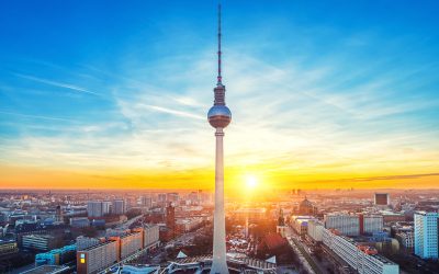Aerial view on Alexanderplatz in Berlin
